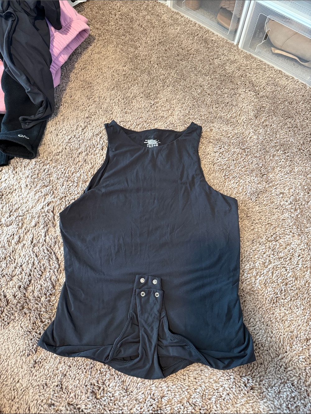 SKIMS Black Snap-Back Sleeveless Bodysuit